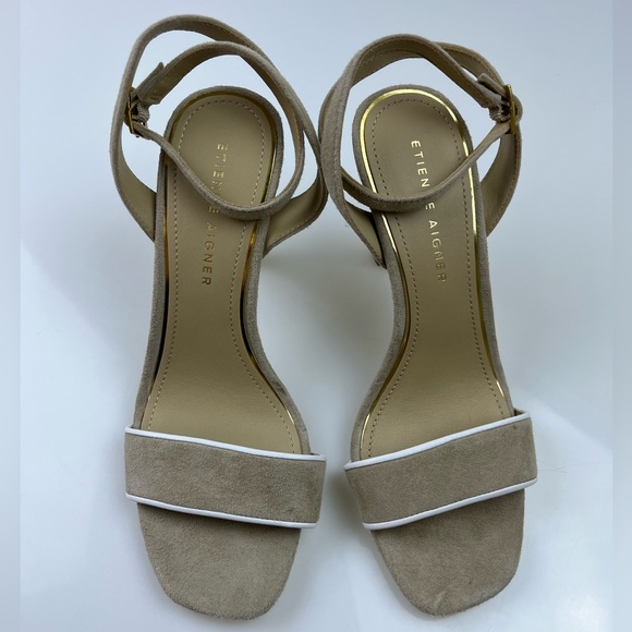 Etienne Aigner Tan Suede Strappy Heels - Size 6 - N234-11 - Picture 7 of 8